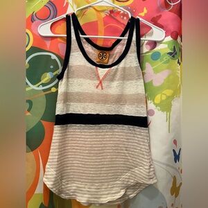 Tory Burch Cream and Orange linen tank XS